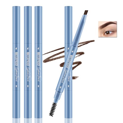 Apooliy 3pcs Doppelendige Brauenstifte,Wasserfester, langanhaltender, hochpigmentierter Augenbrauenstift mit integriertem Pinsel, Dreiecksspitze, wischfester Augenbrauenstift，Braun von Apooliy