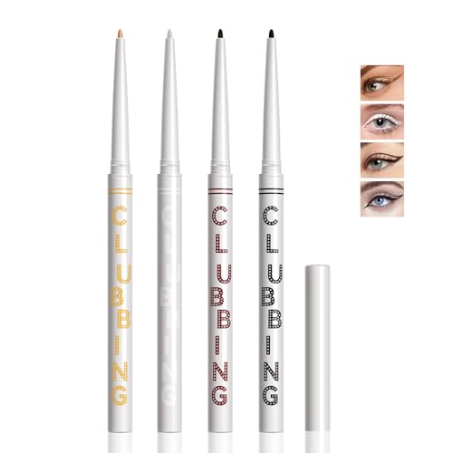 Apooliy 4 Farben Eyeliner Set,Creme Eyeliner Bleistift,Langlebiger weißer Eyeliner,Hochpigmentierter schwarzer Eyeliner,Professionelles Augen-Makeup-Set Apooliy 4 Farben Eyeliner Set,Creme Eyeliner Bleistift,Langlebiger weißer Eyeliner,Hochpigmentierter schwarzer Eyeliner,Professionelles Augen-Makeup-Set von Apooliy