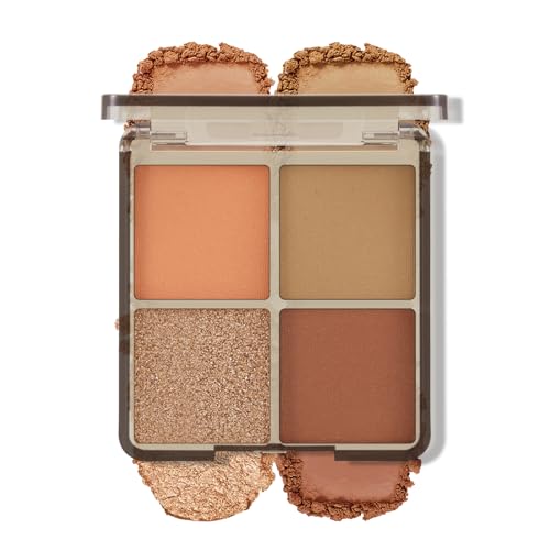 Apooliy 4-Farben-Lidschatten-Palette, Mattes & Schimmerndes Augen-Makeup mit Wasserfester & Langer Haltbarkeit, Ideal für Reisen von Apooliy