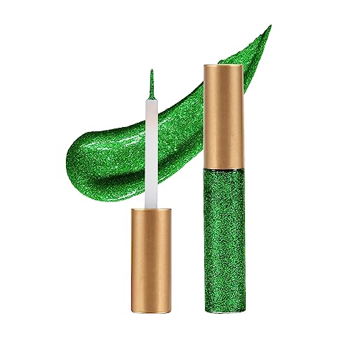 Apooliy Flüssiger Glitter Eyeliner, Metallisch schimmernder, lang anhaltender Lidschatten mit funkelndem, intensivem, buntem Gel-Liner-Stift von Apooliy