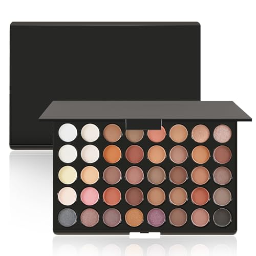 Apooliy Lidschattenpalette 40 Pigmentierte Matte Schimmer Lidschatten Make-up-Palette Glitter Wasserdicht Langanhaltend von Apooliy