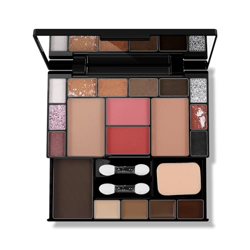 Apooliy Makeup Palette Set, Makeup Kit für Frauen, 19 Farbe Makeup Set enthalten Matte Glitter Lidschatten, Kontur, Highlighter, Concealer, Augenbrauenpuder, Rouge, Spiegel, Makeup Pinsel, Schwämmchen von Apooliy