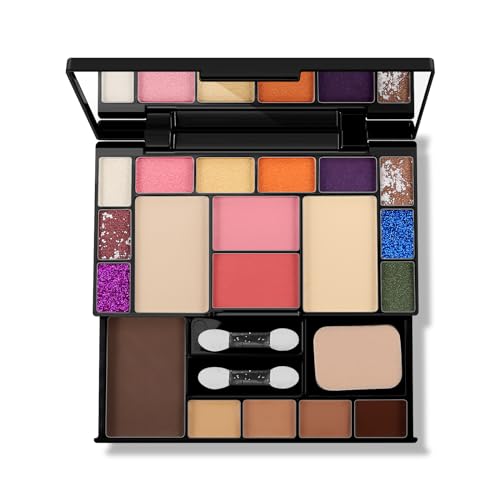 Apooliy Makeup Palette Set, Makeup Kit für Frauen, 19 Farbe Makeup Set enthalten Matte Glitter Lidschatten, Kontur, Highlighter, Concealer, Augenbrauenpuder, Rouge, Spiegel, Makeup Pinsel, Schwämmchen von Apooliy