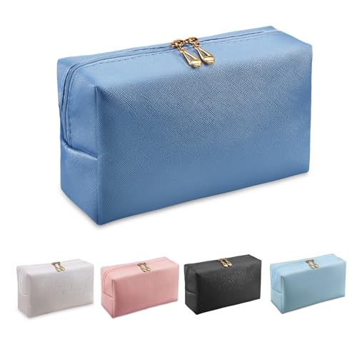 Apooliy Reiseschminktasche für Geldbeutel,PU Leder wasserdichte Kosmetiktasche，Portable Make up Tasche mit Reißverschluss，Weit offenes Kosmetiktäschchen von Apooliy