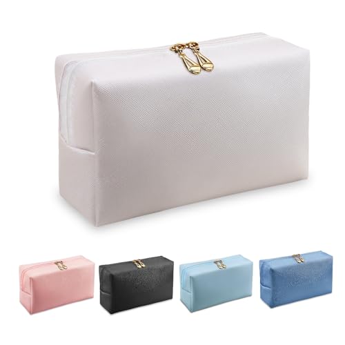 Apooliy Reiseschminktasche für Geldbeutel,PU Leder wasserdichte Kosmetiktasche，Portable Make up Tasche mit Reißverschluss，Weit offenes Kosmetiktäschchen von Apooliy