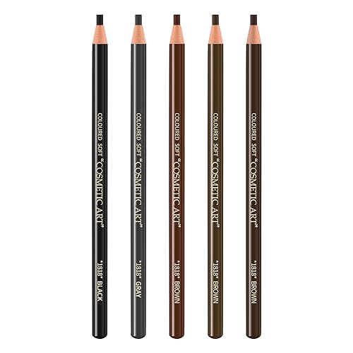 Apooliy Wasserfestes 5er-Set für Augenbrauenstifte Pull Cord Brauenstift Lang anhaltendes, wischfestes Augen-Makeup Eyeliner Dunkelbraun von Apooliy