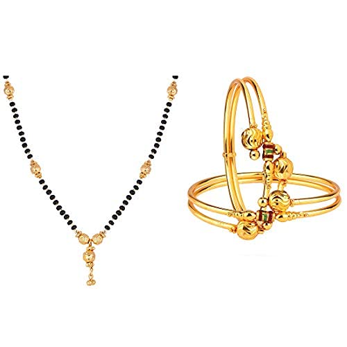 Aport Presents Damen Pride Designer Gold Überzogene Mangalsutra & Bangle Set Combo Schmuck Für Frauen #Aport-4989 von Aport Home