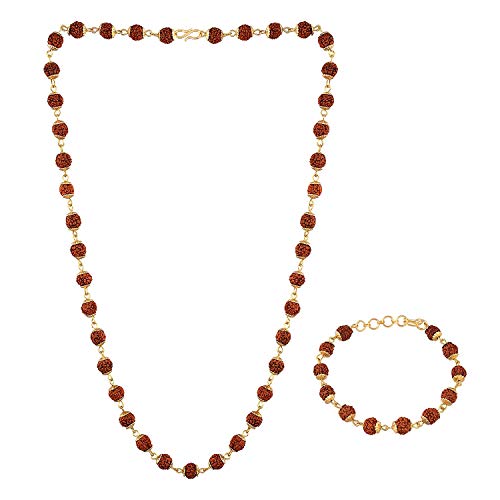 Aport Presents Gold Plattierte Kombination Von Rudraksha Mala & Armband Für Männer & Frauen #Aport-951 von Aport Home