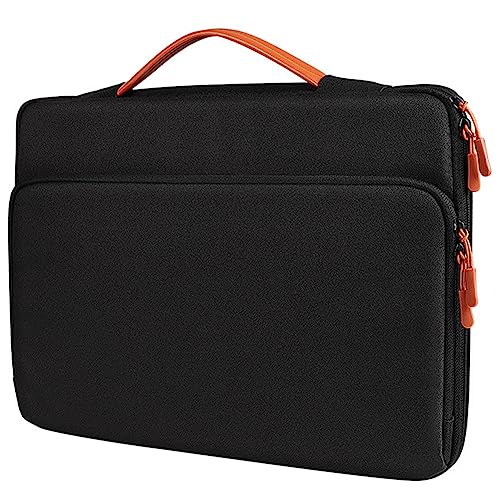 Aposous Laptop-Hülle, stoßfest, wasserdicht, Handtasche, Aktentasche für alle 13 14 15 Zoll Laptoptaschen, Schwarz, Schwarz von Aposous