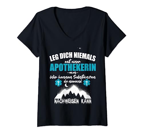 Damen Apothekerin Pharmazie Medizin Beruf Medizin Drogistin T-Shirt mit V-Ausschnitt von Apothekerin TShirts & Drogistin Geschenke