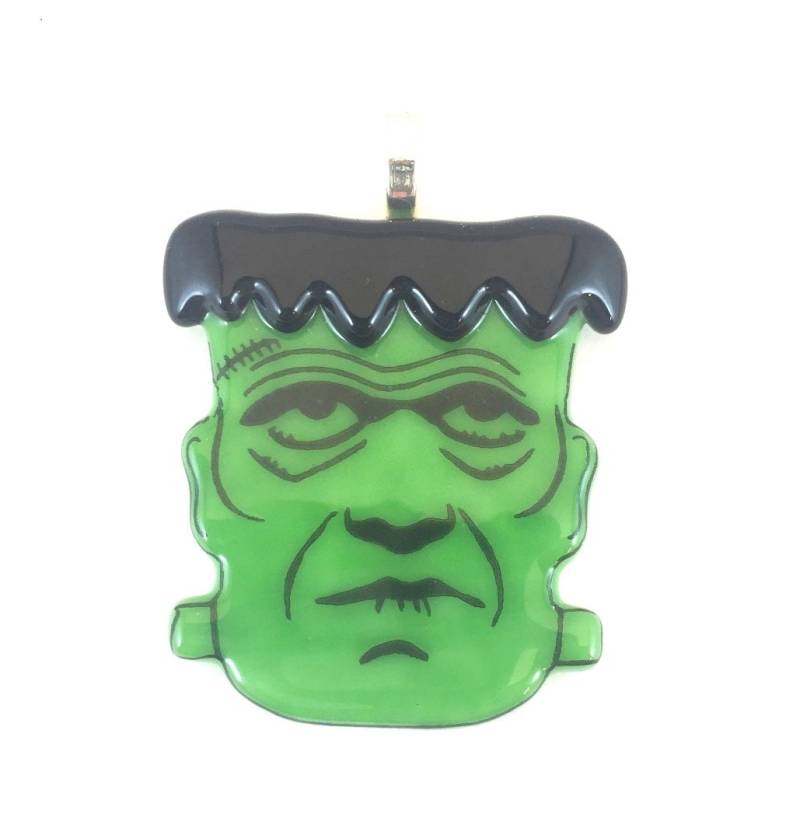 Frankenstein Fusing-Glas Anhänger Mit Halskette Frankenstein Fusing-Glas Anhänger Mit Halskette von AppArtGallery
