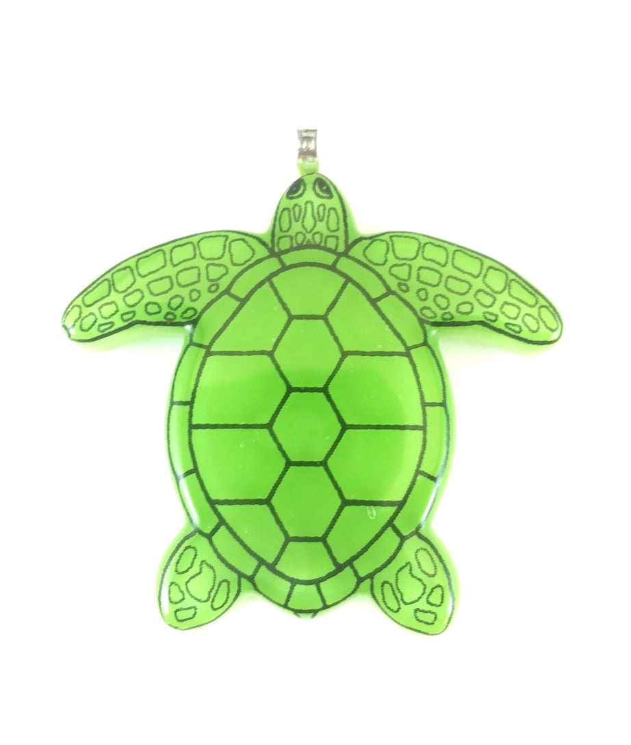 Sea Schildkröte Geschmolzenes Glas Anhänger Halskette Sea Schildkröte Geschmolzenes Glas Anhänger Halskette von AppArtGallery