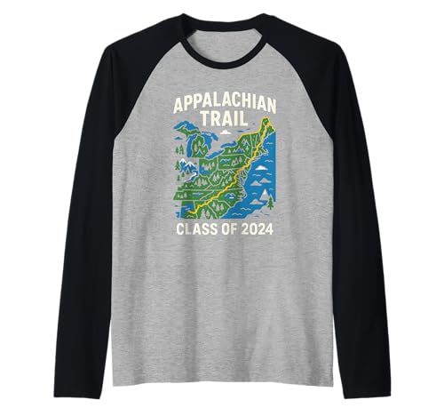 Appalachian Trail Class of 2024 Retro Herren Wanderabenteuer Raglan von Appalachian Trail National Park Hiking Apparel