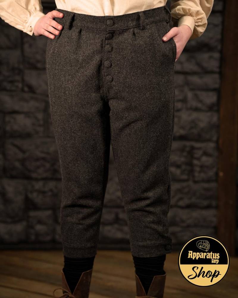 Musketier Kniebundhose Aramis Wolle Grau von ApparatusLarpShop