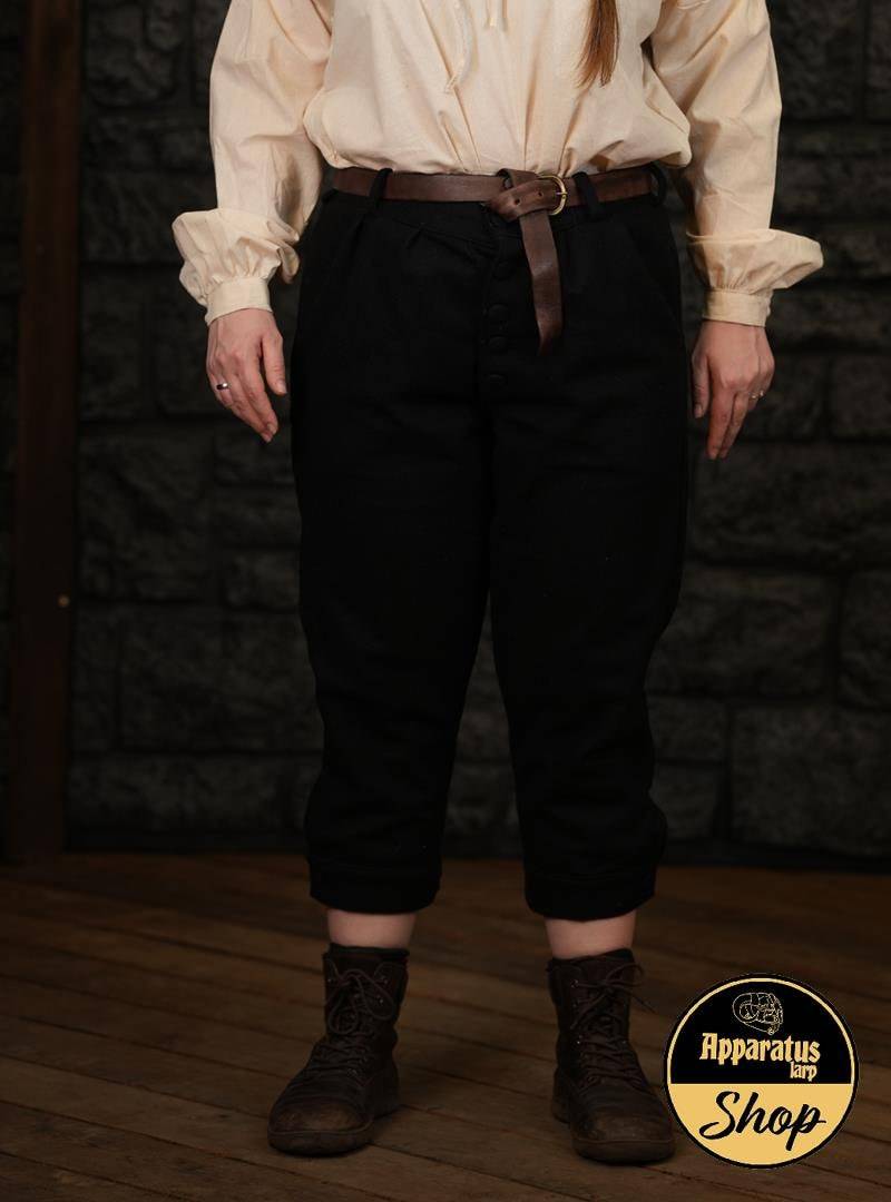 Musketier Kniebundhose Aramis Wolle Schwarz von ApparatusLarpShop