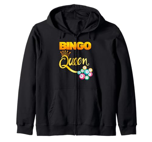 Bingo Queen Funny Bingo Player Mom Grandma Girls Women Kapuzenjacke von Apparel For Bingo Player and Caller Apparel
