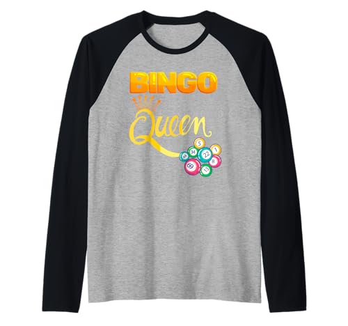 Bingo Queen Funny Bingo Player Mom Grandma Girls Women Raglan von Apparel For Bingo Player and Caller Apparel