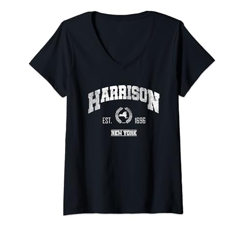 Damen Harrison NY | New York Throwback Sport T-Shirt mit V-Ausschnitt von Apparel Harrison Souvenirs - New York