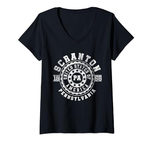 Damen Scranton PA | Pennsylvania T-Shirt mit V-Ausschnitt von Apparel Scranton Souvenirs - Pennsylvania