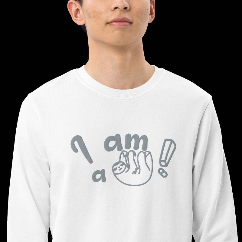 Unisex Bio Sweatshirt - Faultier Flippiges Cooles Witziges Besticktes von ApparelsbyTJ