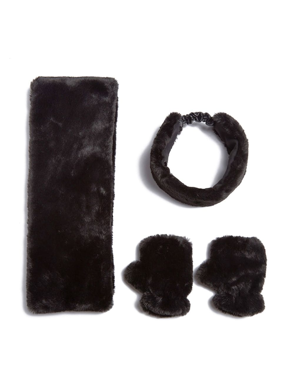 Apparis Abby Schal-Set aus Faux Fur - Schwarz von Apparis