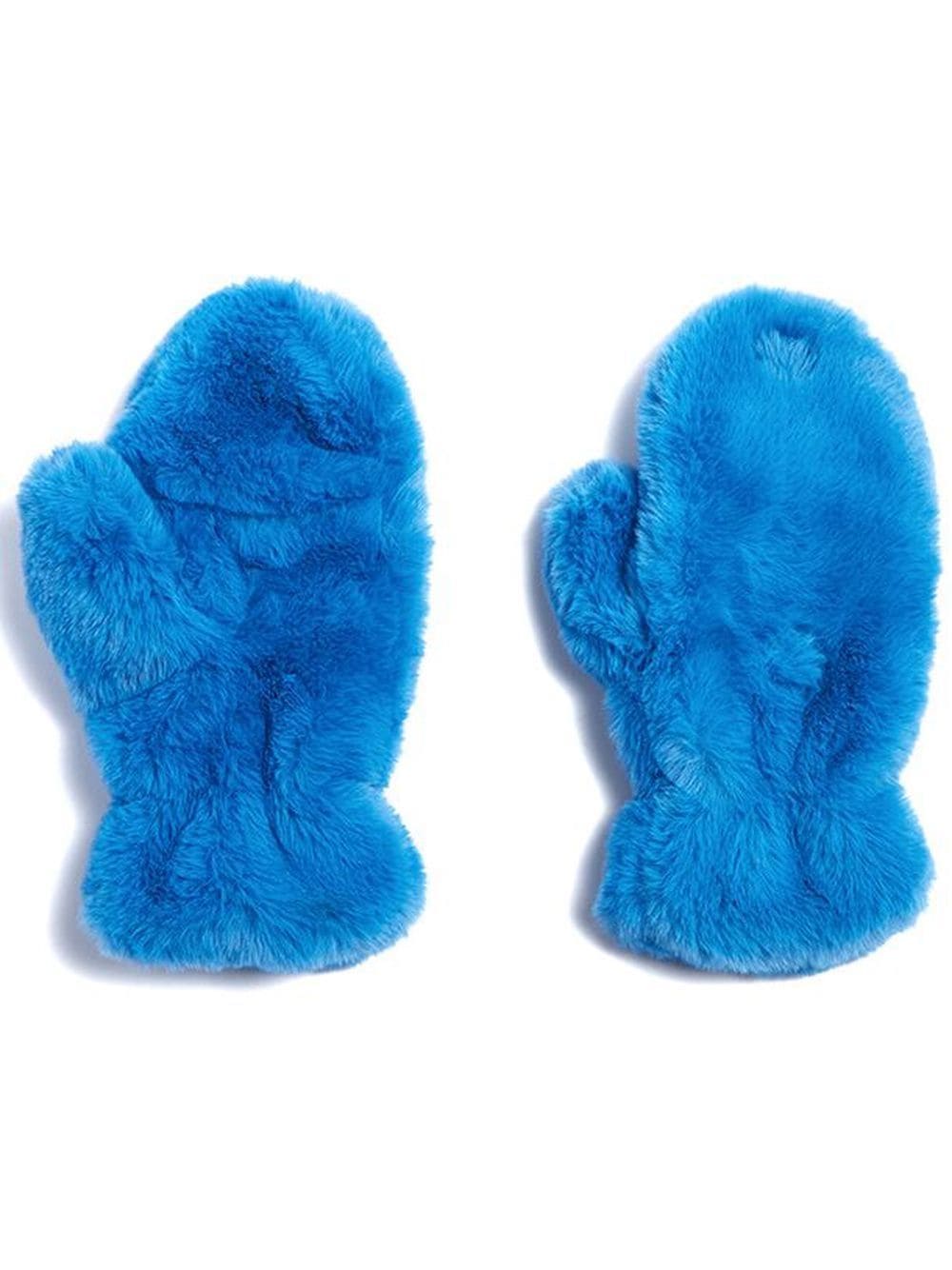 Apparis Fäustlinge aus Faux Fur - Blau von Apparis