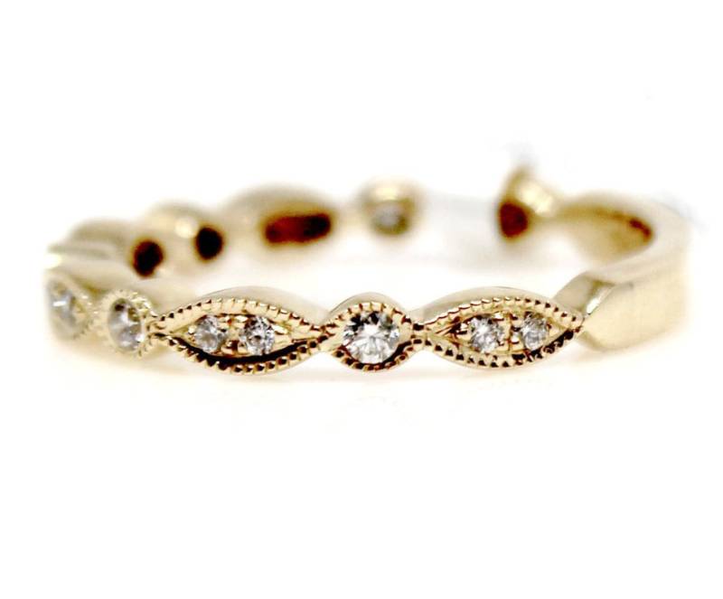 14K Vintage Style Stackable Band Gelb - Oder Rotgold 0.25Ctw von Appelblom