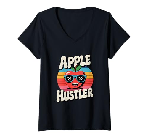 Damen Orchard Apfelpflücken-Outfit für den Apfelpflücktag T-Shirt mit V-Ausschnitt Damen Orchard Apfelpflücken-Outfit für den Apfelpflücktag T-Shirt mit V-Ausschnitt von Apple Season Designs