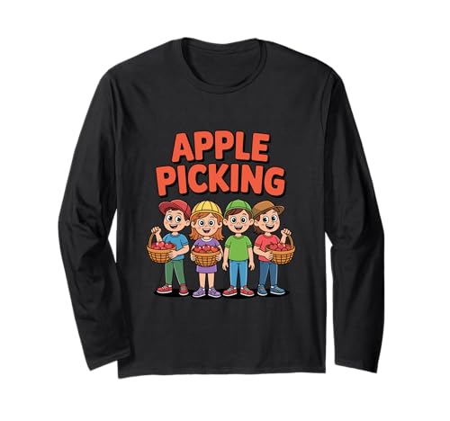 Orchard Apple Picking Outfit für Apple Picking Day Kids Langarmshirt Orchard Apple Picking Outfit für Apple Picking Day Kids Langarmshirt von Apple Season Designs