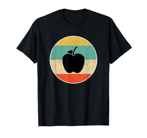 Apple Retro T-Shirt - Unisex Erwachsene - Schwarz - Klein - Halbarm - Crew Neck - Pullover - Retro - Einfarbig - Stretchable - Frauen, Mädchen, Männer von Apple T-Shirts for Men & Women