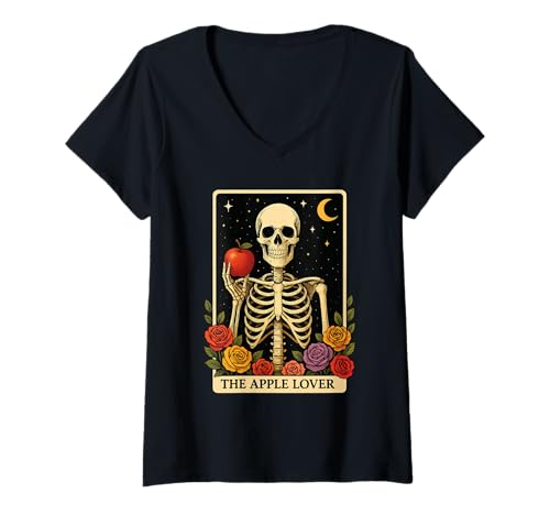 Damen Der Apple-Liebhaber T-Shirt mit V-Ausschnitt von Apple Tarot
