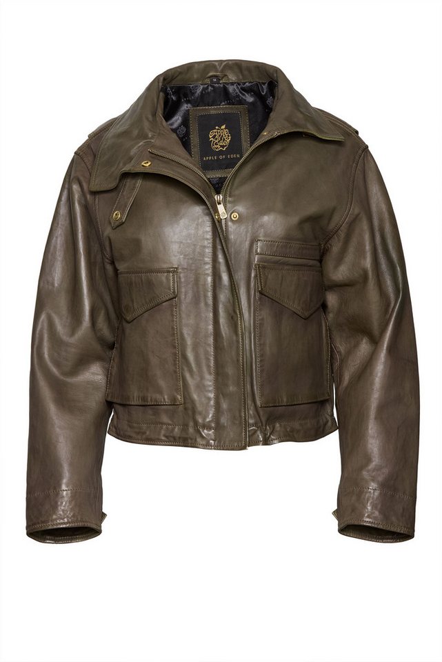 Apple of Eden Lederjacke (1-St) hüftlang mit Umlegekragen von Apple of Eden
