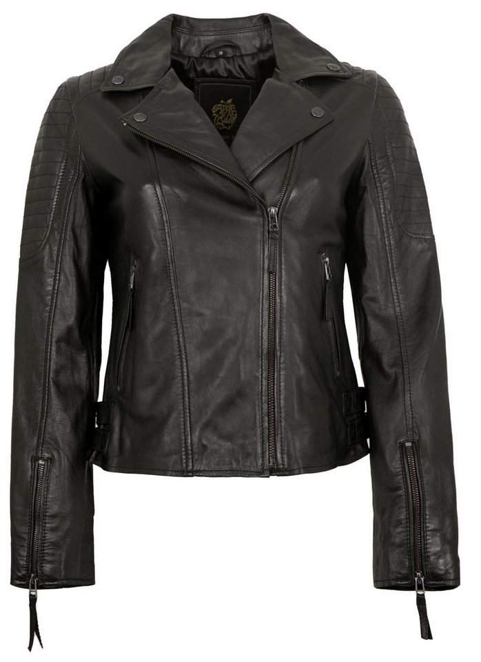Apple of Eden Lederjacke AOE-122 Apple of Eden - Damen Lederjacke Bikerjacke Lammnappa schwarz von Apple of Eden