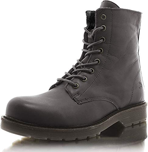 Apple of Eden Sun Dark Grey (37 EU) Combat Boot aus Glattleder mit Reißverschluss von Apple of Eden