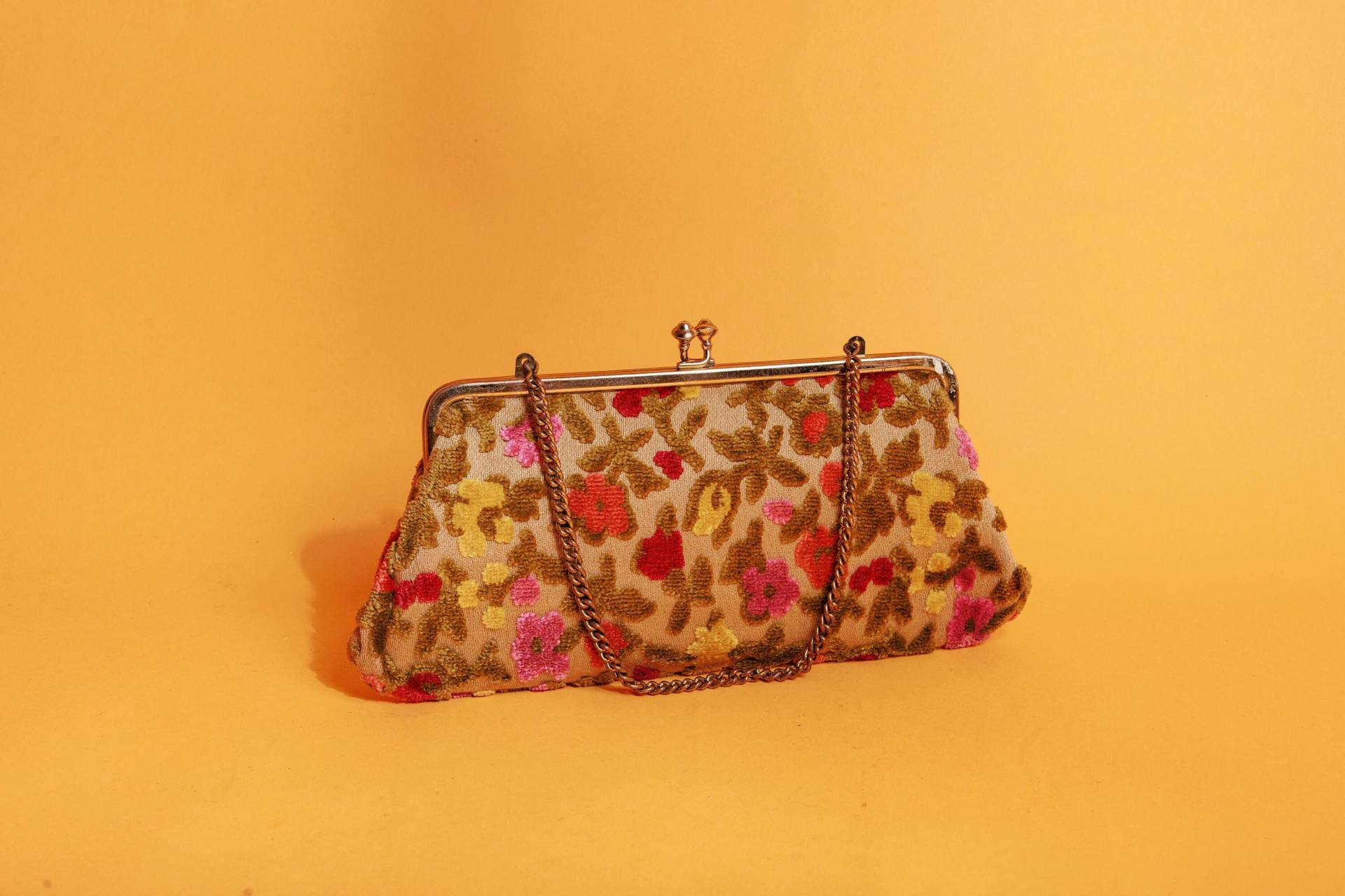 50S Grün Floral Bunt Gobelin Geldbörse Vintage Blumen Neuheit Clutch von AppleBranchesVintage