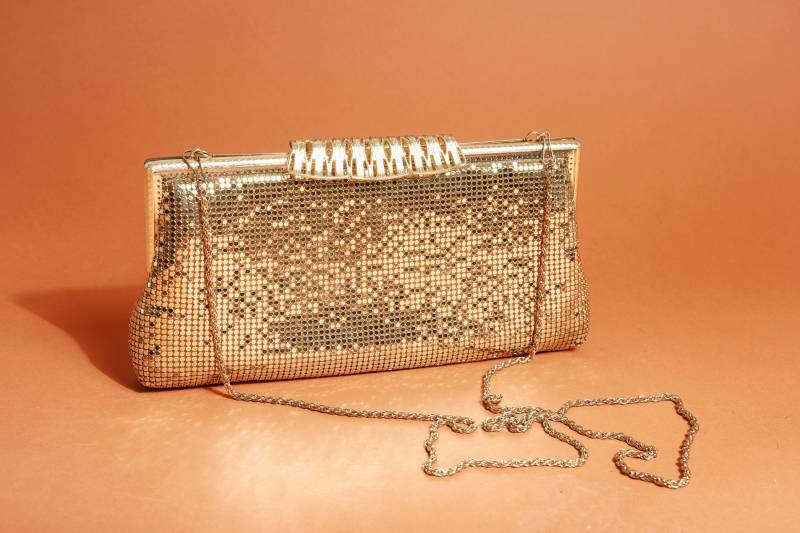 80Er Jahre Gold Statement Verschluss Mesh Abend Clutch Vintage Chainmail Formelle Geldbörse von BranchesVintage