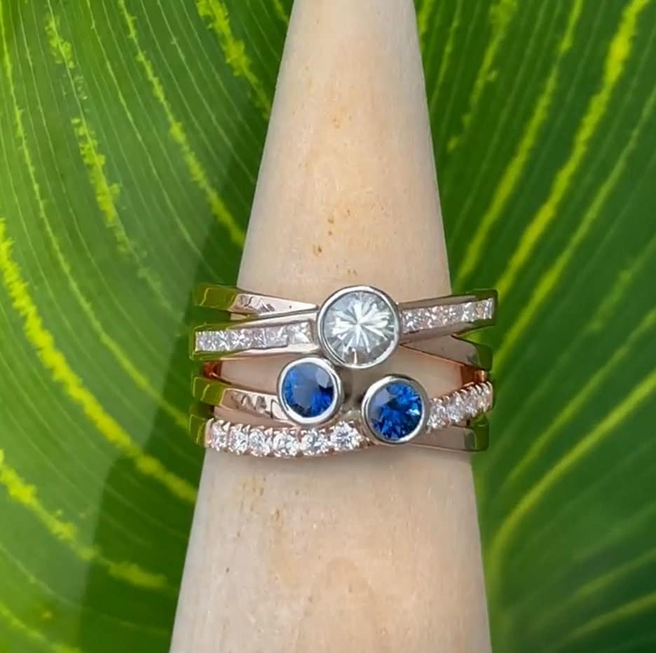 Criss Cross Diamant Ring, Bubble Saphir Und Einzigartiger Verlobungsring, Antik Vintage X Kreuz Ehering Frauen von AppleFineJewels
