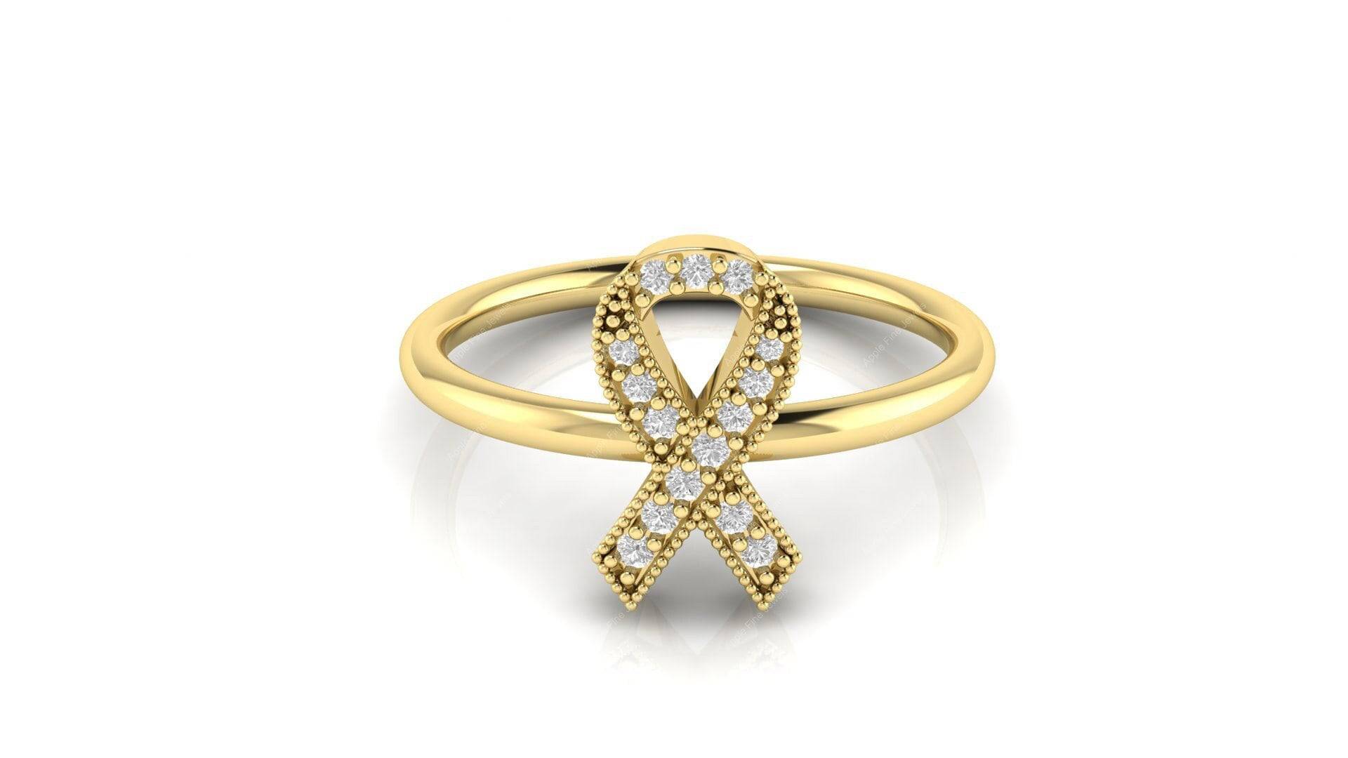 Moissanite Brustkrebs Awareness Ribbon Ring, Überlebender Hope Krebs Schmuck, Silber Geschenk Für Frauen von AppleFineJewels