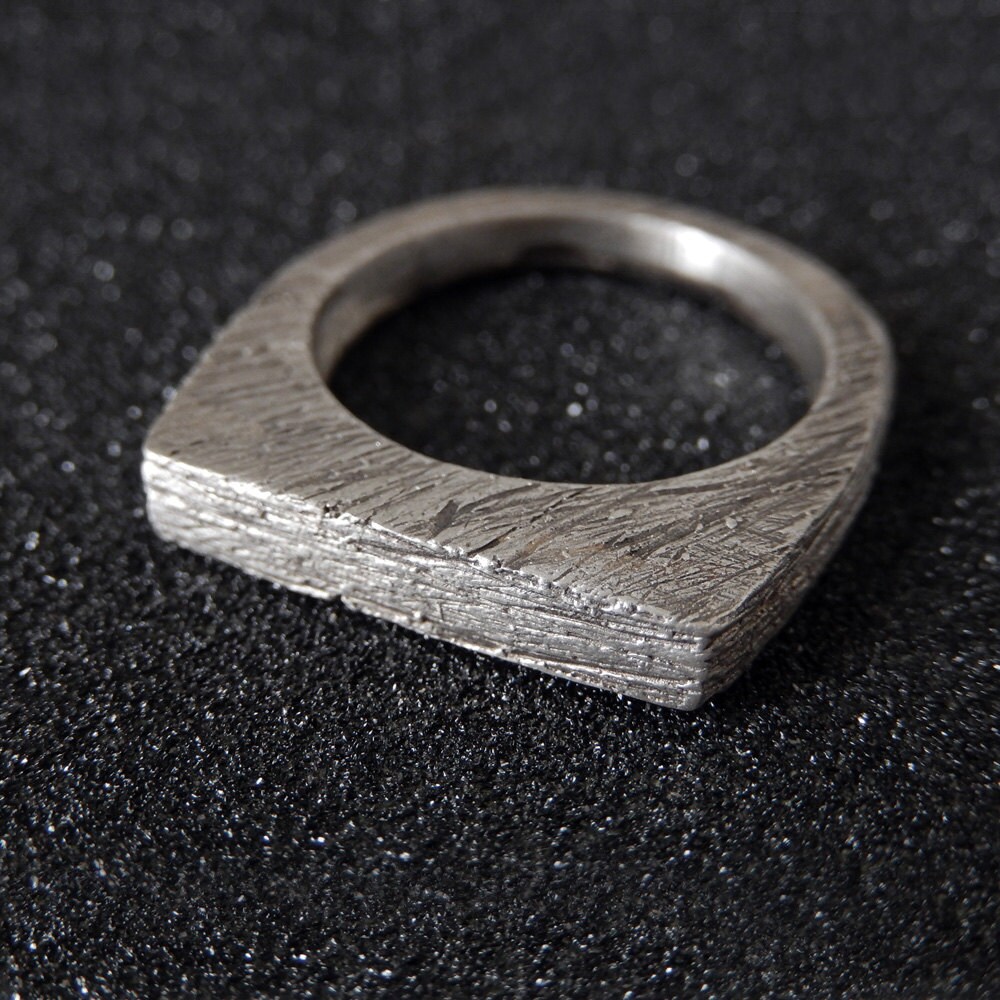 Handgemachte Strukturierte Flache Sterling Silber Stapelring Handgemachte Strukturierte Flache Sterling Silber Stapelring von AppleNamedD
