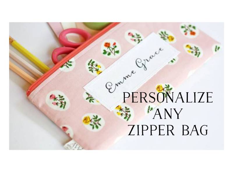 Personalisierte Reißverschlusstasche Benutzerdefinierte Name Leinen Bleistiftbeutel von AppleWhite