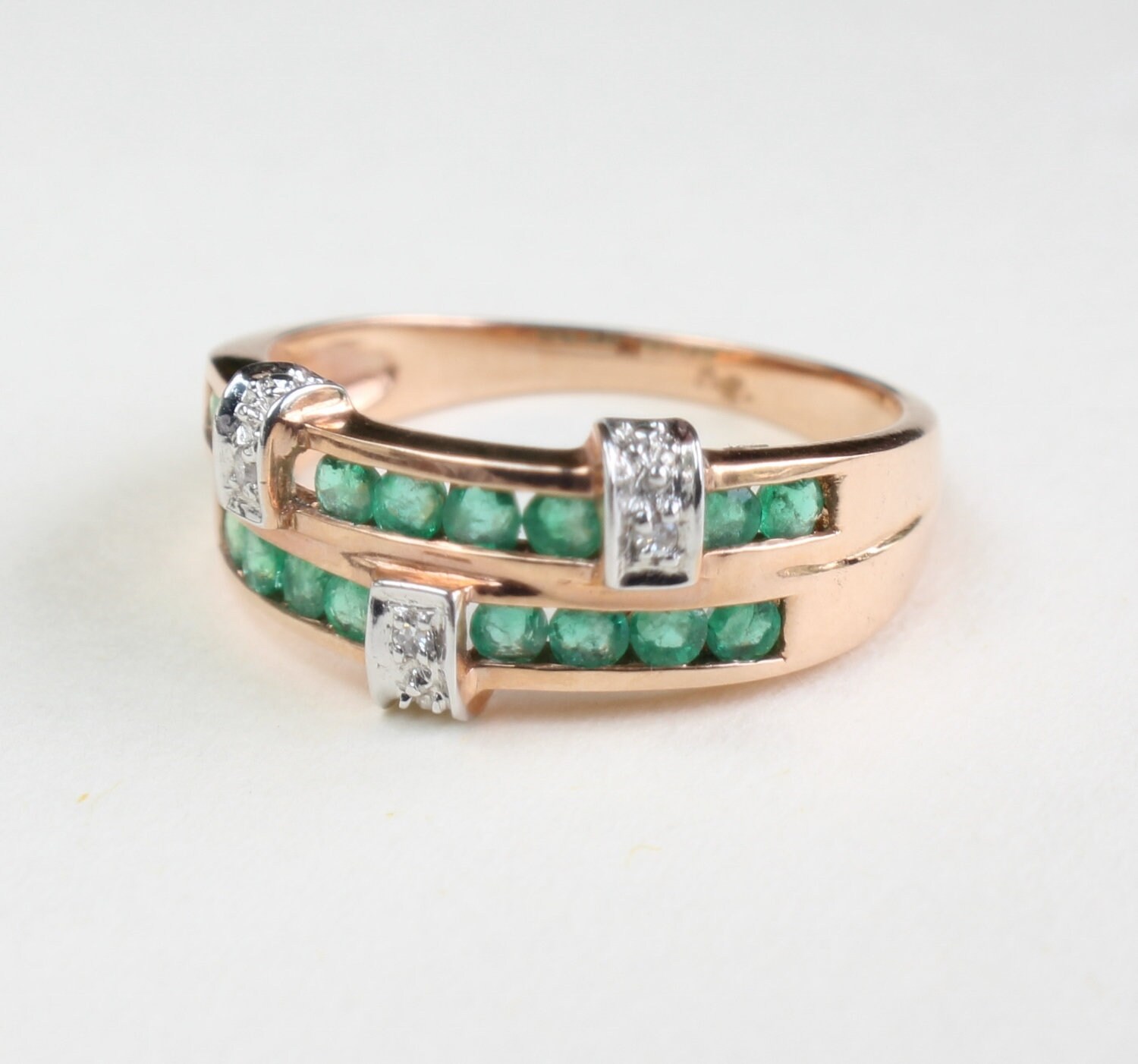 Smaragd Ring Diamant 585 Gold Rose Size 58 Smaragd Ring Diamant 585 Gold Rose Size 58 von Appleloosa