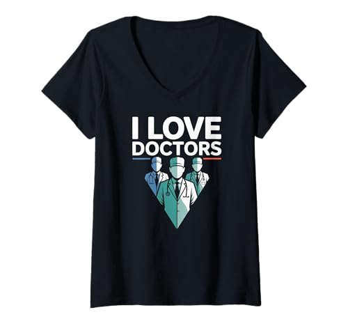 Damen Ich Liebe Ärzte Medical Appreciation Design T-Shirt mit V-Ausschnitt von Appreciation Healthcare Medicine Professionals