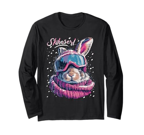 Skihaserl Apres Ski Haserl Skifahrer Winter Damen Langarmshirt von Apres-Ski Designs für Skihäschen und Hüttngaudi