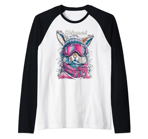 Skihaserl Apres Ski Haserl Skifahrer Winter Damen Raglan von Apres-Ski Designs für Skihäschen und Hüttngaudi