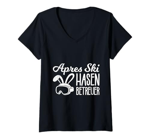 Damen Apres Apres-SKI Hasen BETREUER LUSTIG Skifahrer Lustig T-Shirt mit V-Ausschnitt von Apres Ski Lehrer Shirt Skifahrer Lustig Skifahren