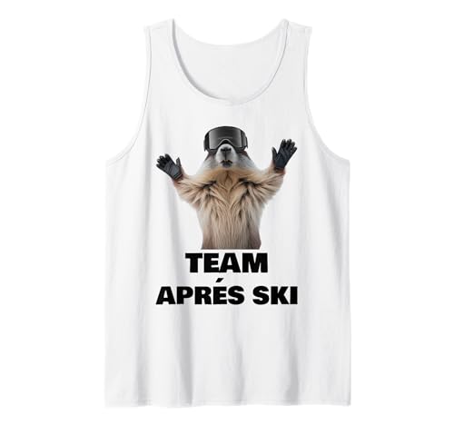 Apres Ski Party Outfit Skifahrer Geschenke Damen Unisex-Erwachsene Tank Top Weiß Small Ärmellos Rollkragen Party Winter von Apres Ski Party Outfit Skifahrer Geschenke