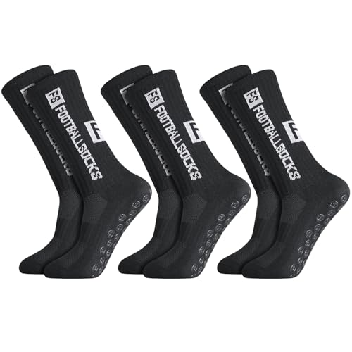 3 Paare Fußballsocken Herren Schwarz Fußball Socken Anti Rutsch Grip Sportsocken Atmungsaktiv Fussball Socken 35-39 für Fussball Basketball Laufen 3 Paare Fußballsocken Herren Schwarz Fußball Socken Anti Rutsch Grip Sportsocken Atmungsaktiv Fussball Socken 35-39 für Fussball Basketball Laufen von Apricitie