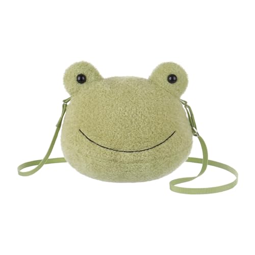 Apricot Lamb Frosch geformte Plüsch Tasche Plüsch Umhängetasche Geldbörse für Teenager Mädchen und Erwachsene, Plüschtier Umhängetasche in Tierform, Kinder Mode Handtaschen, 22 cm von Apricot Lamb