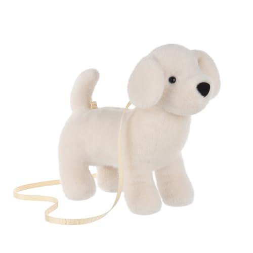 Apricot Lamb Labrador Hund Tier Umhängetasche geformte Plüsch Tasche Plüsch Geldbörse für Teenager Mädchen und Erwachsene, Plüschtier Umhängetasche in Tierform, Kinder Mode Handtaschen, 33 cm von Apricot Lamb