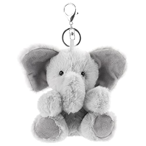 Apricot Lamb–Süßer gefüllter Elefant Schlüsselanhänger 15 cm – Elefant Kuscheltieranhänger mit Schlüsselring, Schlüsselbund & Schlüsselhalter–Schultütenanhänger(grau) von Apricot Lamb